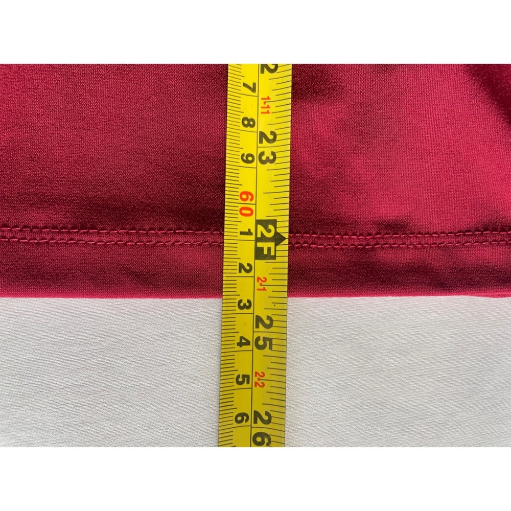 Tahari Womens XL Burgundy Red Button Cuff Long Sleeve Blouse Stretch Top - Picture 12 of 13